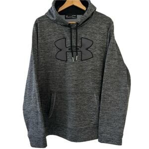 Under Armour Hoodie Gray Heathered Sz. XL Pullover Front Logo Fitness Workout